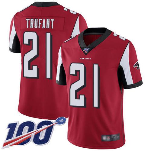 Atlanta Falcons Limited Red Men Desmond Trufant Home Jersey NFL Football #21 100th Season Vapor Untouchable